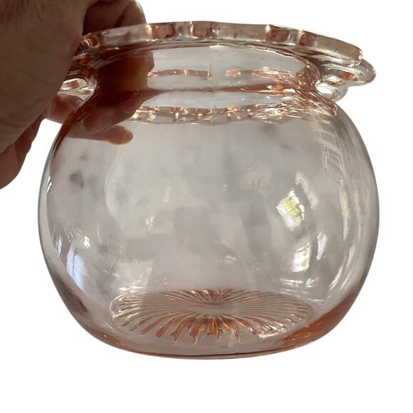 Vintage Old Colony Pink Depression Glass Bowl Jar Open Lace 1930s Anchor Hocking - Picture 12 of 12